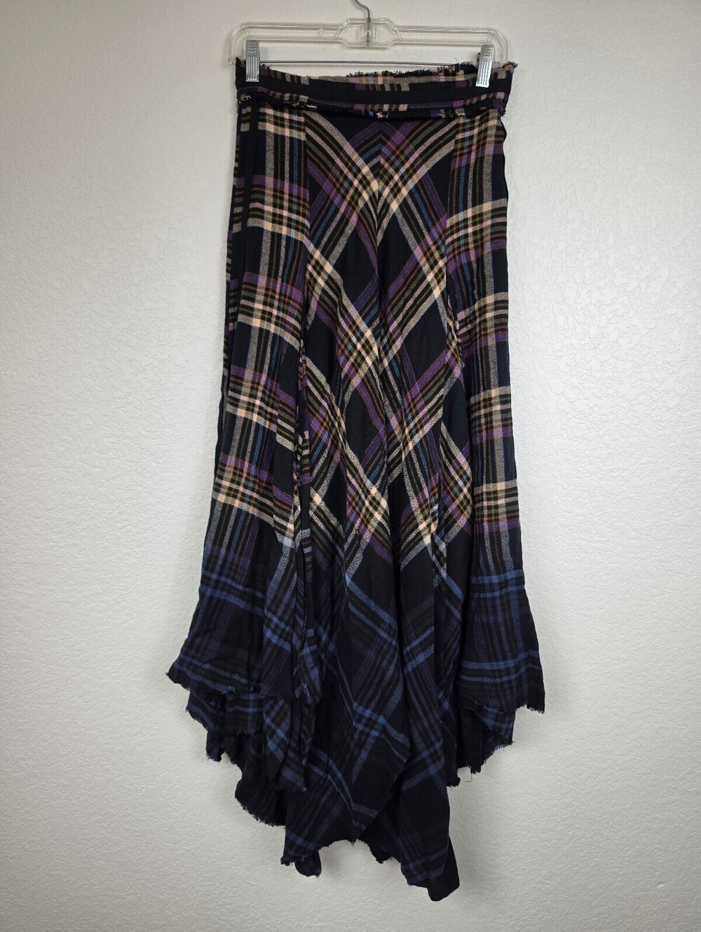 Free People Plaid Handkerchief Hem Skirt